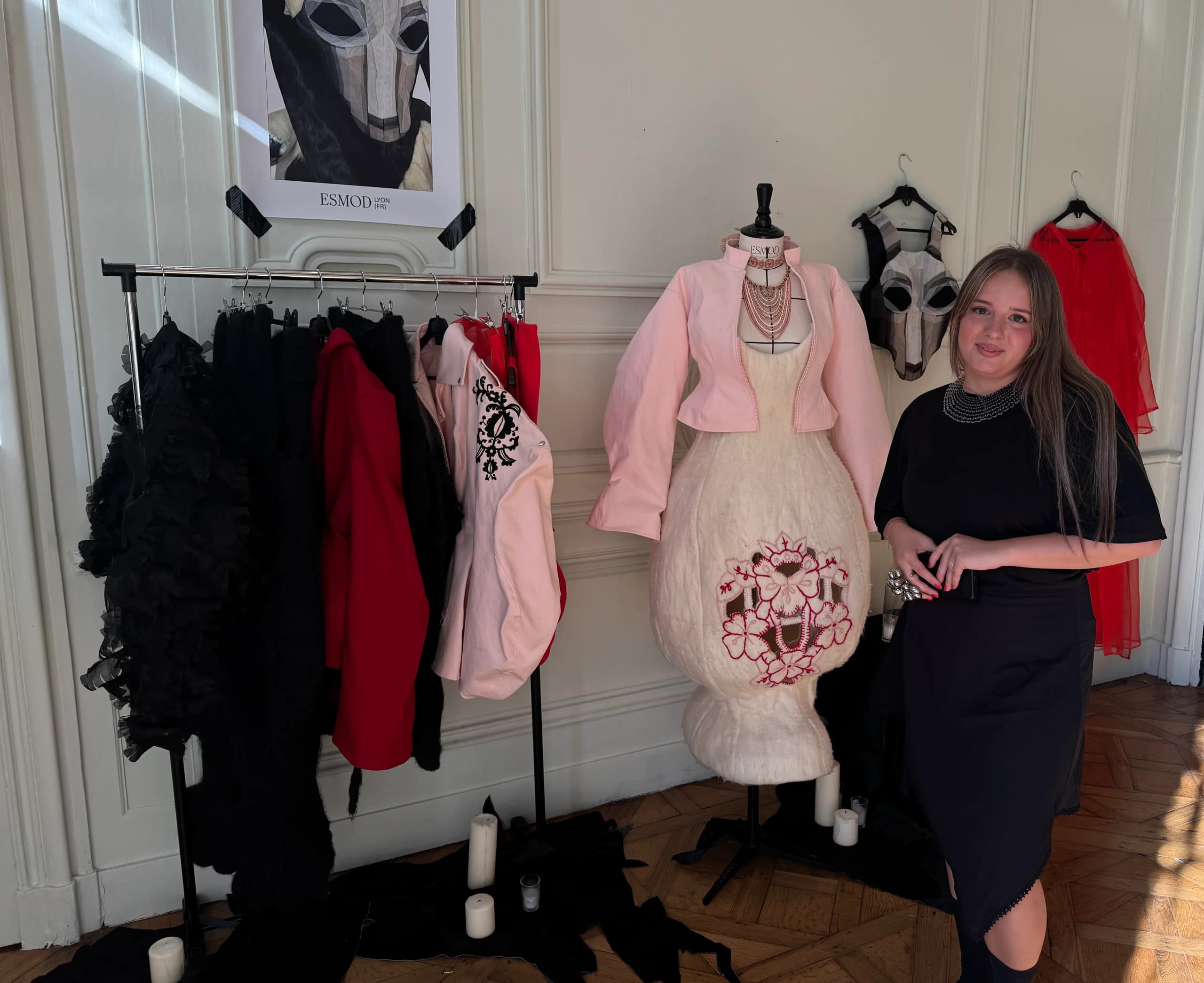 Diana Vyshnevetska in her atelier beside the VID’MY collection